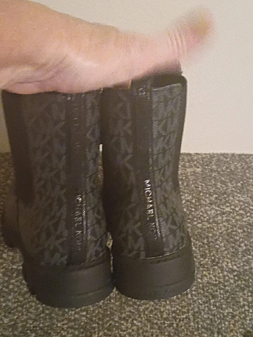 Michael Kors Black MK Monogram Ankle Boots